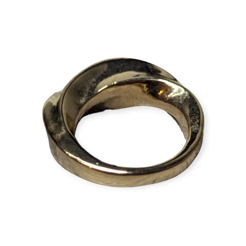 Gold Tone Twist Ring Size 10